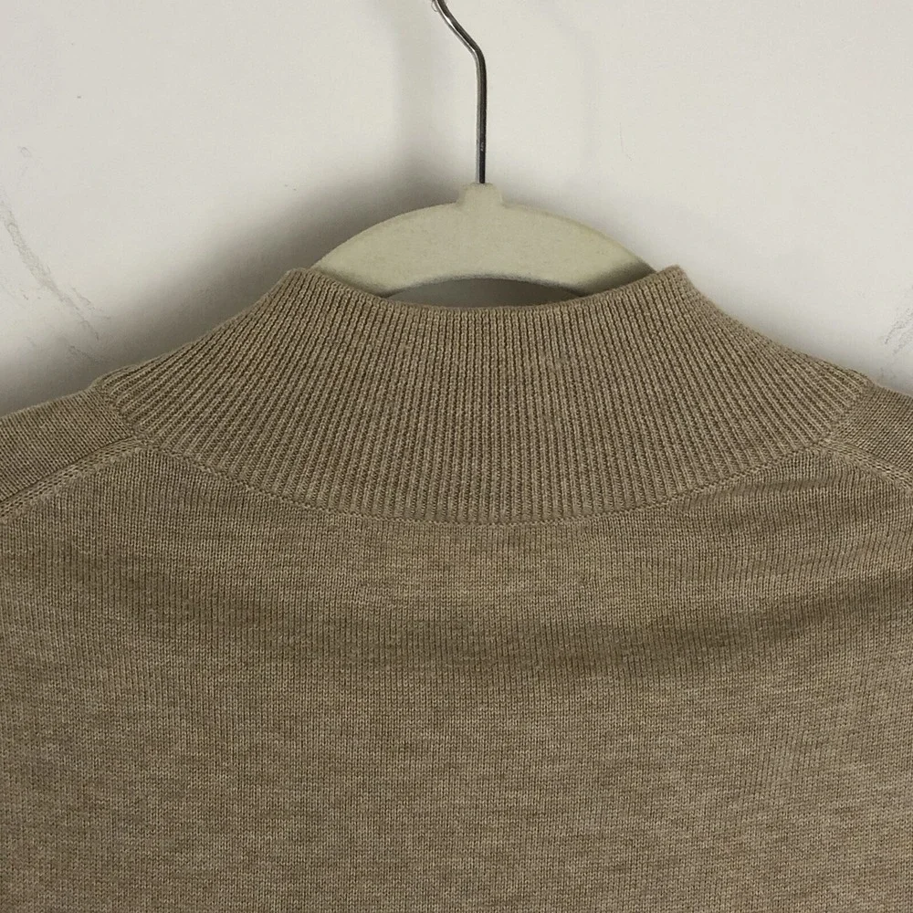 Vineyard Vines Shep & Ian 1/4 Zip Lightweight Cotton Whale Beige Sweater Medium